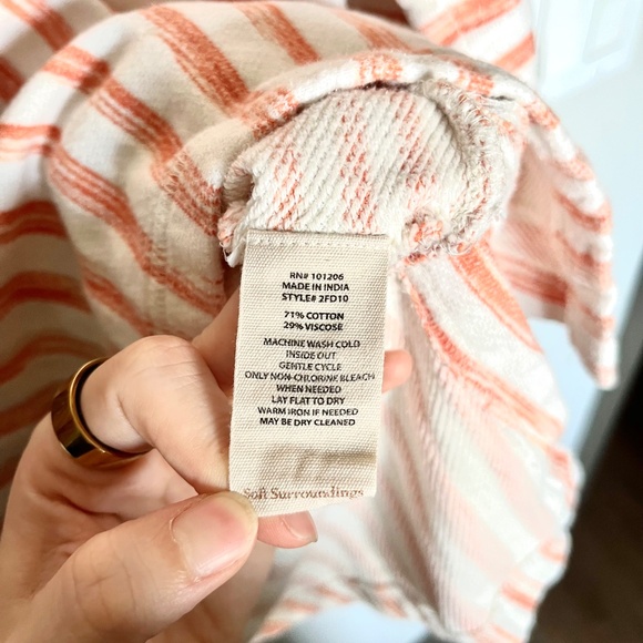 Soft Surroundings Briza Stripe Knit Tunic Cotton-blend Terry with Pockets Size M - Picture 8 of 8